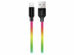 Colorway Datový Kabel USB/ Apple Lightning/ 2.4A/ 1m/ Multicolor