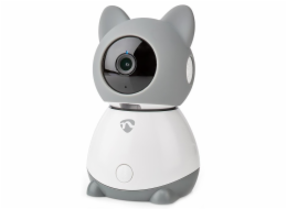 NEDIS IP kamera/ Wi-Fi/ vnitřní/ 1080p/ Micro SD/ Cloud/ snímač pohybu/ náklon/ noční vidění/ Android/ iOS/ šedo-bílá