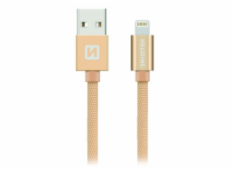 Swissten Datový Kabel Textile Usb / Lightning Mfi 2,0 M Zlatý