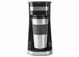 NEDIS kávovar/ na jeden šálek/ dvoustěnný cestovní hrnek/ kapacita 0,42 l/ černý