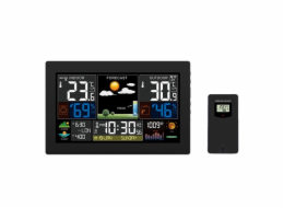 Solight meteostanice, XL barevný LCD, teplota, vlhkost, tlak, RCC, černá - TE81XL