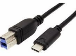 USB USB kabel (3.0), USB B M- USB CM, 3m, kulatý, černý, plastový sáček, SuperSpeed