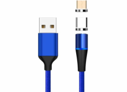 Premiumcord ku2m1fgb Magnetický micro USB a USB-C PremiumCord Magnetický micro USB a USB-C nabíjecí a datový kabel 1m, modrý