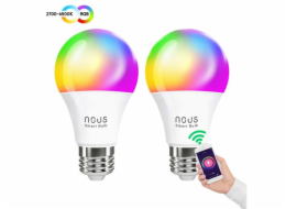 Smart sada LED žárovek E27 9W RGB NOUS P3/2pack WiFi Tuya