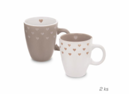 Orion 2dílná sada keramických hrnků Love me SRDCE, 140 ml