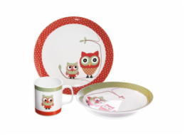 Orion Sada jídelní porcelánová dětská Sova, 3 ks 