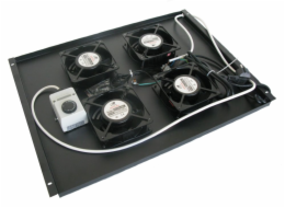 XtendLan Ventilace pro stojanové rozvadeče ECO hloubky 800mm, 4x ventilátor s termostatem, černá