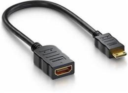 PremiumCord Flexi adaptér HDMI Typ A samice - mini HDMI Typ C samec pro ohebné zapojení