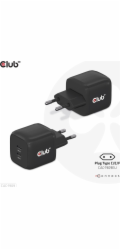 Club3D cestovní nabíječka PPS 45W GAN technologie, Dual port USB Type-C, Power Delivery(PD) 3.0 Support