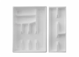 Příborník s posuvným dílem 39x29x7 cm bílý plast