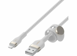 Belkin BOOST CHARGE Lightning/USB-A kabel, 1m, bílý - odolný PRO Flex