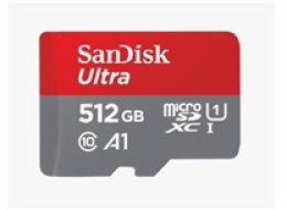 SanDisk MicroSDXC karta 512GB Ultra (150 MB/s, A1 Class 10 UHS-I) + adaptér