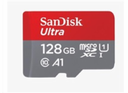 SanDisk MicroSDXC karta 128GB Ultra (140 MB/s, A1 Class 10 UHS-I) + adaptér