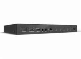 Lindy 4portový KVM přepínač HDMI 4K60, USB 2.0 a zvuk, KVM přepínač