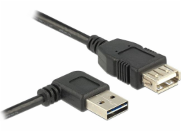 Delock Prodlužovací kabel EASY-USB 2.0 Typ-A samec pravoúhlý levý / pravý > USB 2.0 Typ-A samice 1 m