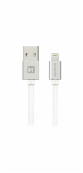 Swissten Datový Kabel Textile Usb / Lightning 1,2 M Stříbrný