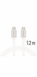 Swissten Datový Kabel Textile USB-C / USB-C 1,2 M Stříbrný
