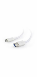 Gembird kábel USB 3.0 (AM) na USB 3.1 (CM), 0.1 m, biely