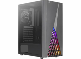 Aerocool DELTABKV1 ATX PC Case RGB Front Full Side Window 12cm Fan Black