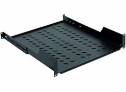 Legrand EvoLine 4-bodová police pevná 2U 530mm, uchycení variabilní 515-650mm, nosnost 50kg, černá, perforovaná