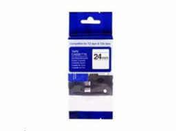 PRINTLINE kompatibilní páska s Brother TZE-252, 24mm, červený tisk/bílý podklad
