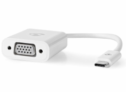NEDIS&nbsp;redukční&nbsp;kabel&nbsp;s&nbsp;adaptérem/&nbsp;USB-C&nbsp;zástrčka&nbsp;–&nbsp;VGA&nbsp;zásuvka/&nbsp;bílý/&nbsp;plastový&nbsp;sáček/&nbsp;20cm