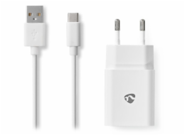 NEDIS síťová nabíječka/ USB-C/ 2.4 A/ 5.0 VDC/ bílá/ kabel 1m