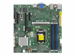 SUPERMICRO MB LGA1200 1U(core10g), Q470,4xDDR4,4xSATA3,M.2,3xPCIe3.0 (16/4/4),2xDP,DVI,VGA,Audio,2x1Gb,IPMI