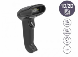 Delock - Skener čárového kódu - přenosný - 30 sken / s - dekódovaný - USB 2.0, Bluetooth 4.0, RF(2.4 GHz)
