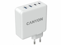 CANYON síťová rychlonabíječka GaN, H-100 (100W), vstup 100-240V, výstup USB-C1/C2 5-20V, USB-A 1/A2 4.5-20V 