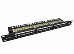 Solarix Patch panel 24 x RJ45 CAT6 UTP s vyvazovací lištou 1U SX24L-6-UTP-BK-N