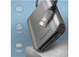 AXAGON CRE-S3, USB-A 3.2 Gen 1 - SUPERSPEED čtečka karet, 3-slot & lun SD/microSD/CF, podpora UHS-II