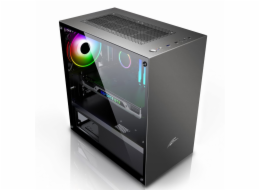 EVOLVEO M4, case mATX, 1x120mm PWM ventilátor, průhledná bočnice, černá
