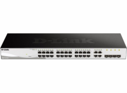 D-LINK DGS-1210-28  Gigabit Smart Switch with 24 10/100/1000Base-T ports and 4 Gigabit MiniGBIC (SFP) ports  802.3x Flow Control  802.3ad Link Aggregation  802.1Q VLAN  802.1p Priority Queues  Port mi