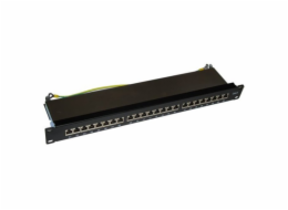 XtendLan Patch panel 19", 24 portů RJ-45, CAT6, stíněný, kovový kryt