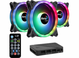 Aerocool DUO12PRO Kit 3xFan 12cm ARGB LED Dual Ring Antivibration 6 Pins Black