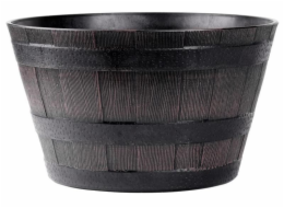 Květináč 38 cm plast dřevěný efekt teak