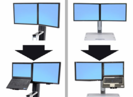 ERGOTRON WORKFIT CONVERT-TO-LCD & LAPTOP KIT FROM DUAL DISPLAYS, měnič uchycení