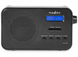 NEDIS přenosné rádio/ DAB+/ FM/ 1.3 "/ napájení z baterie/ digitální/ 3.6 W/ budík/ časovač vypnutí/ černé