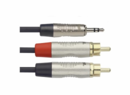 Stagg NUC1.5/MPS2CMR, kabel Jack 3,5 mm stereo - 2x RCA, 1,5m