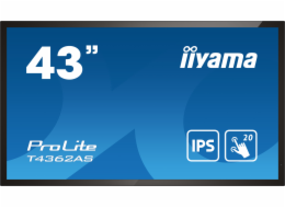 iiyama ProLite T4362AS-B1 - 43" Třída úhlopříčky (42.5" zobrazitelný) displej LCD s LED podsvícením - interaktivní digital signage - s dotyková obrazovka (multi touch) - Android - 4K UHD (2160p) 3840 