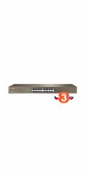 Tenda TEG1016G 16-port Gigabit Switch, 16x 10/100/1000 Mb/s, Fanless, MAC 8K, i na zeď, Rackmount