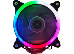 Gembird CPU-HURACAN-ARGB-X130 computer cooling system Processor Air cooler 12 cm Black  White