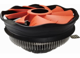 Gembird CPU-HURACAN-X30 computer cooling system Processor Air cooler 12 cm Black  Orange