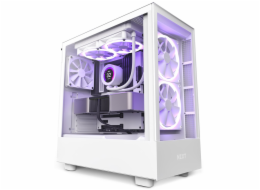 NZXT skříň H5 Elite edition / 3x120 mm (2xRGB) fan / USB 3.0 / USB-C 3.1 / průhledná bočnice i přední panel / bílá