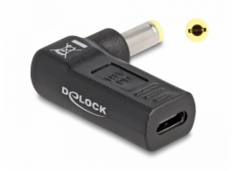 Delock Adaptér na kabel na nabíjení laptopu, ze zásuvky USB Type-C na zástrčku 5,5 x 2,5 mm, úhlový 90