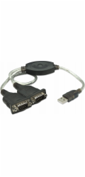 Manhattan USB-A kabel – 2x RS-232 0,45 m černý (174947)