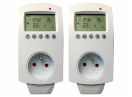 XTENDLAN TZA02 Tuya set 2x chytrá termostatická zásuvka 16A, časovač