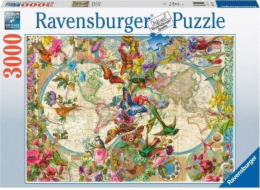 Puzzle 3000 dílků Flóra a fauna. Mapa světa