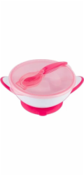 Dětská miska s přísavkou a lžičkou Baby Ono růžová